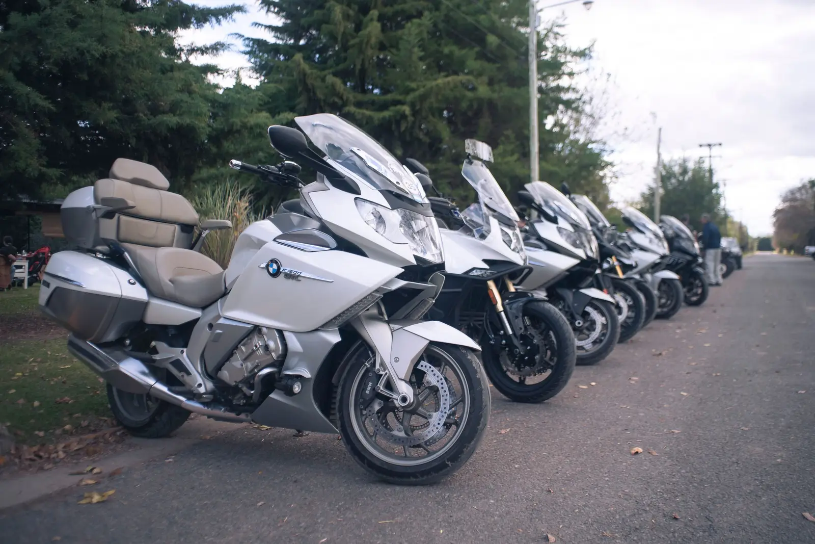 A motorcycle touring rider on the road