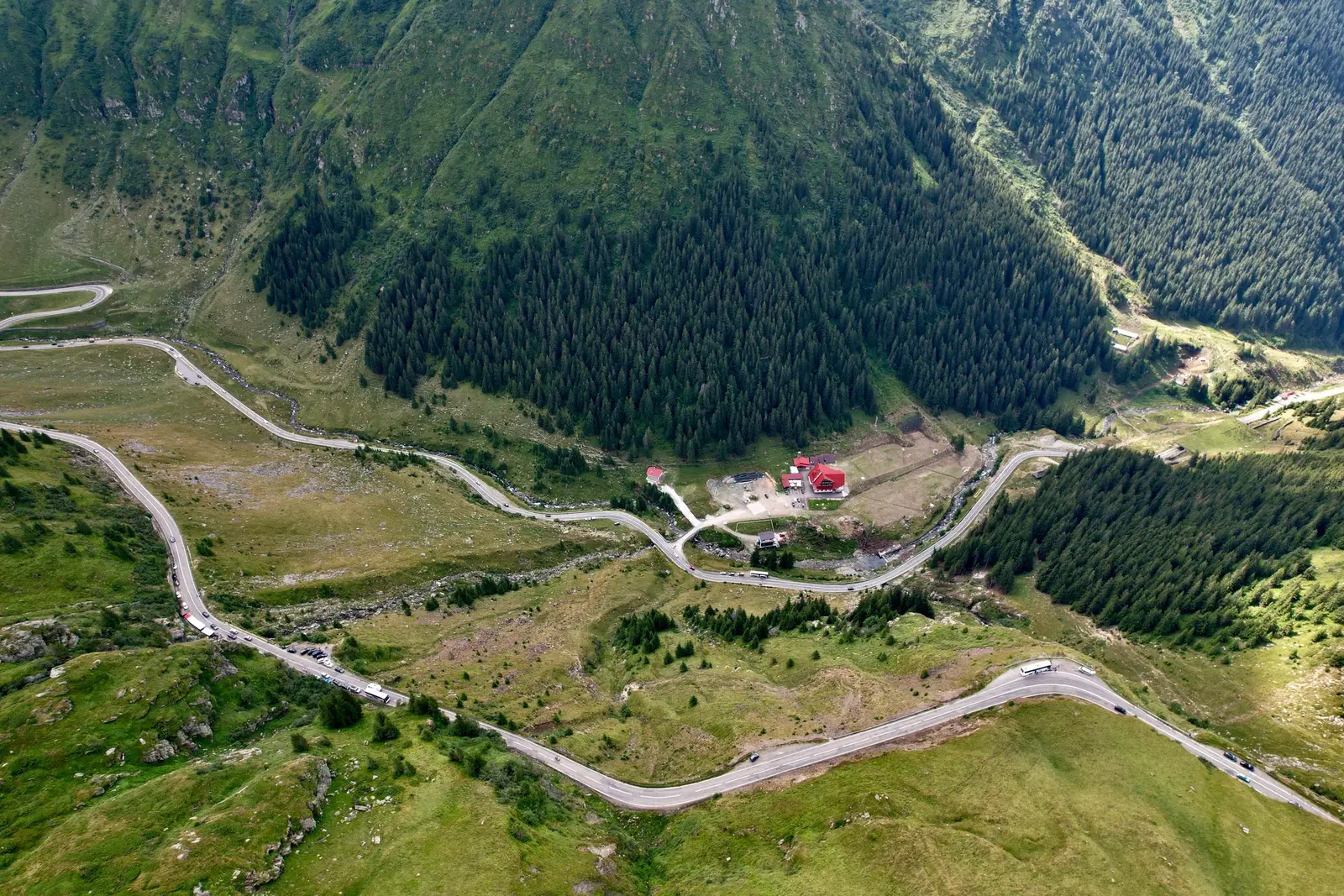 A winding road seen from above