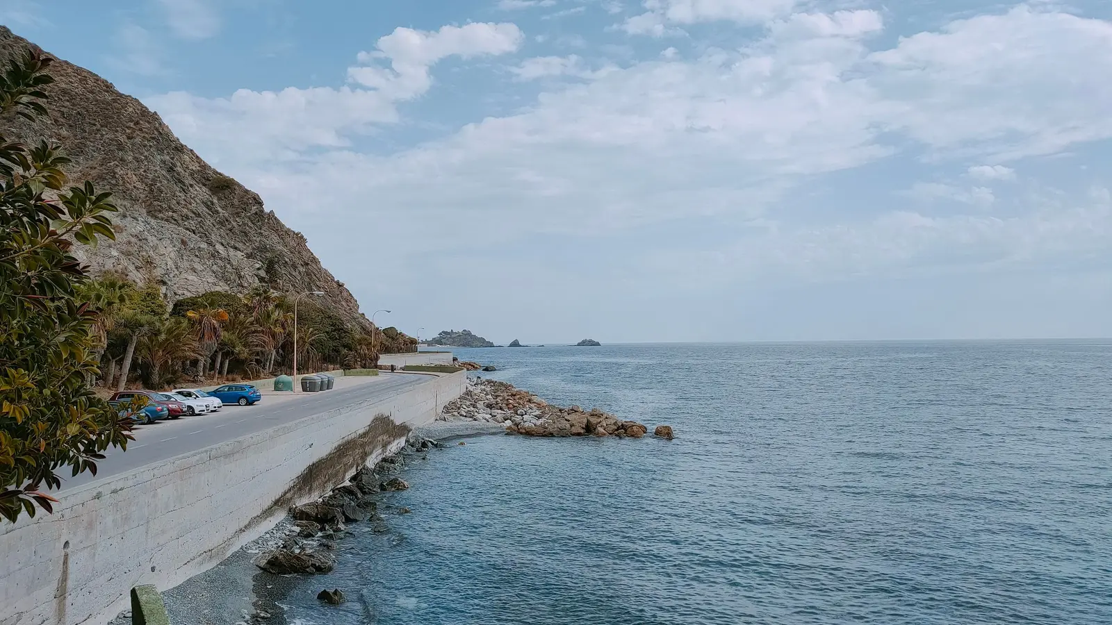 A road running along the coast
