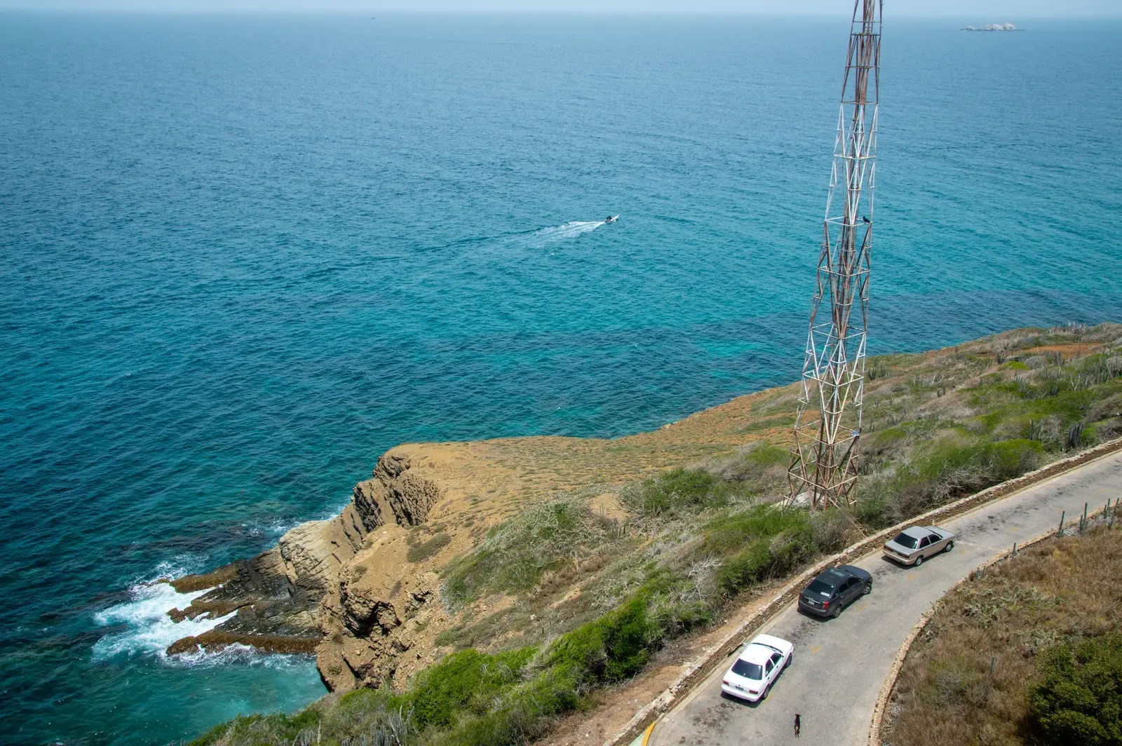 A road running along the coast