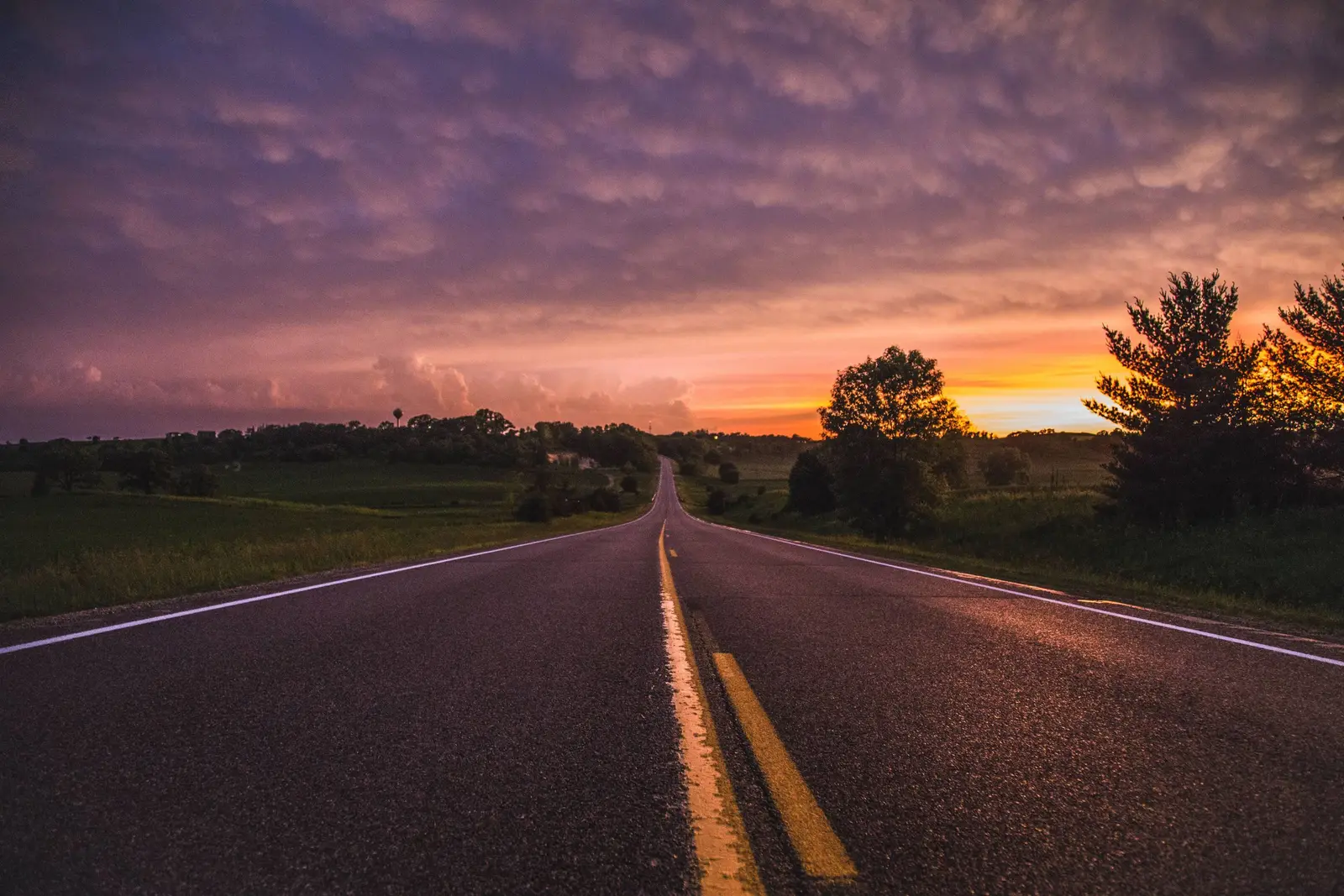 A road at sunrise