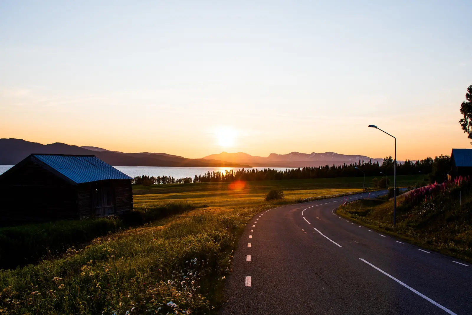 A road at sunrise