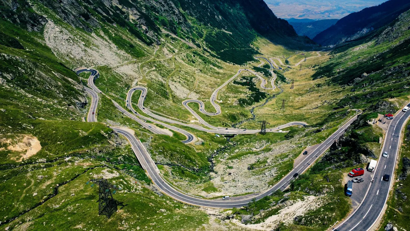 A road climbing a mountain pass