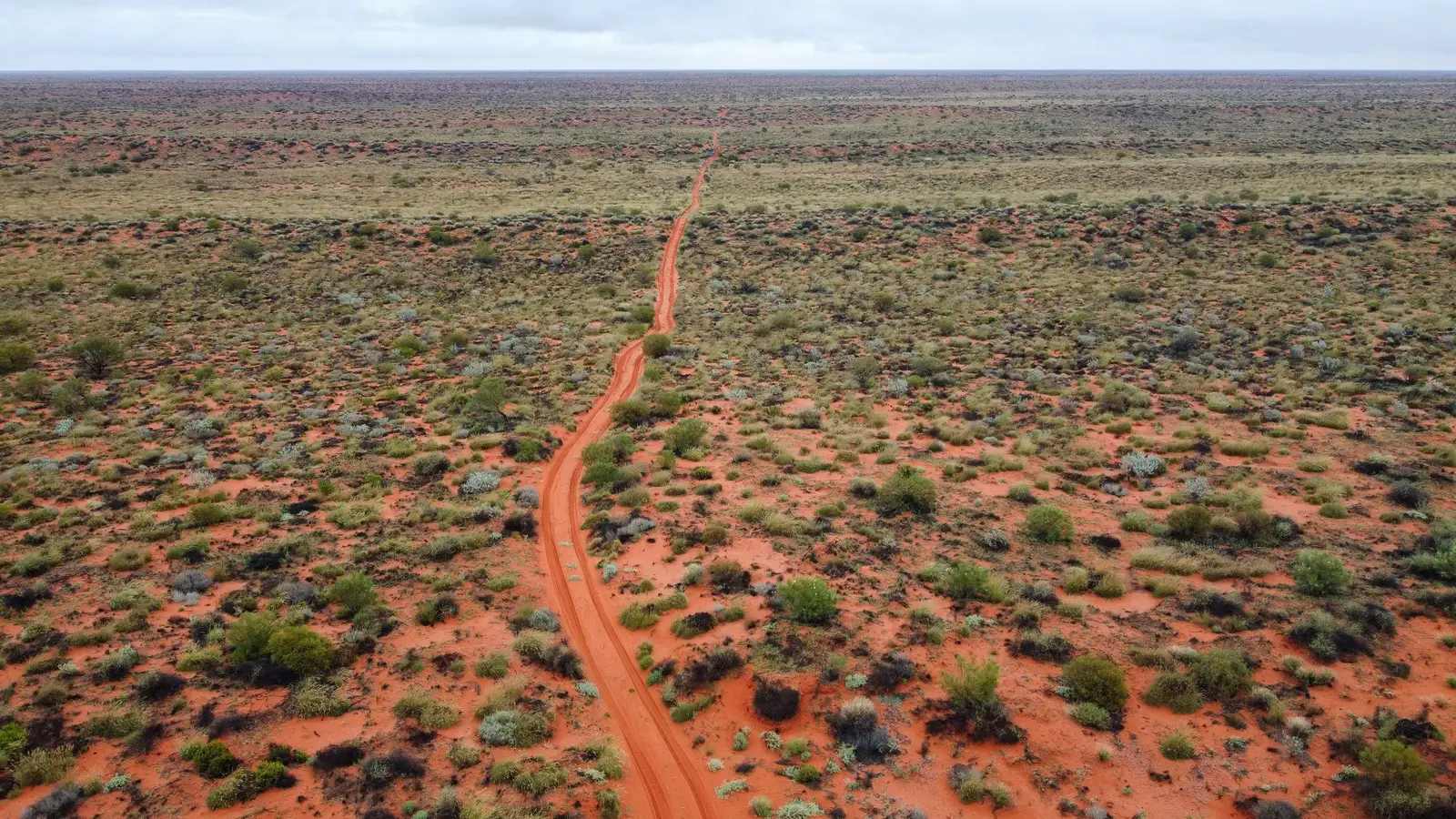 A red dirt road across outback country
