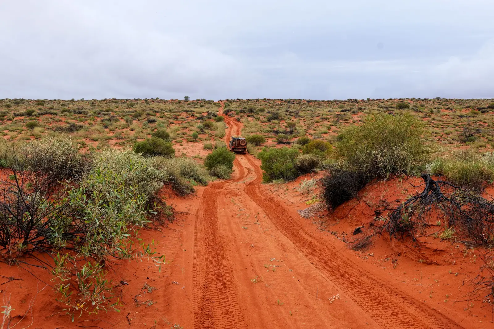 A red dirt road across outback country