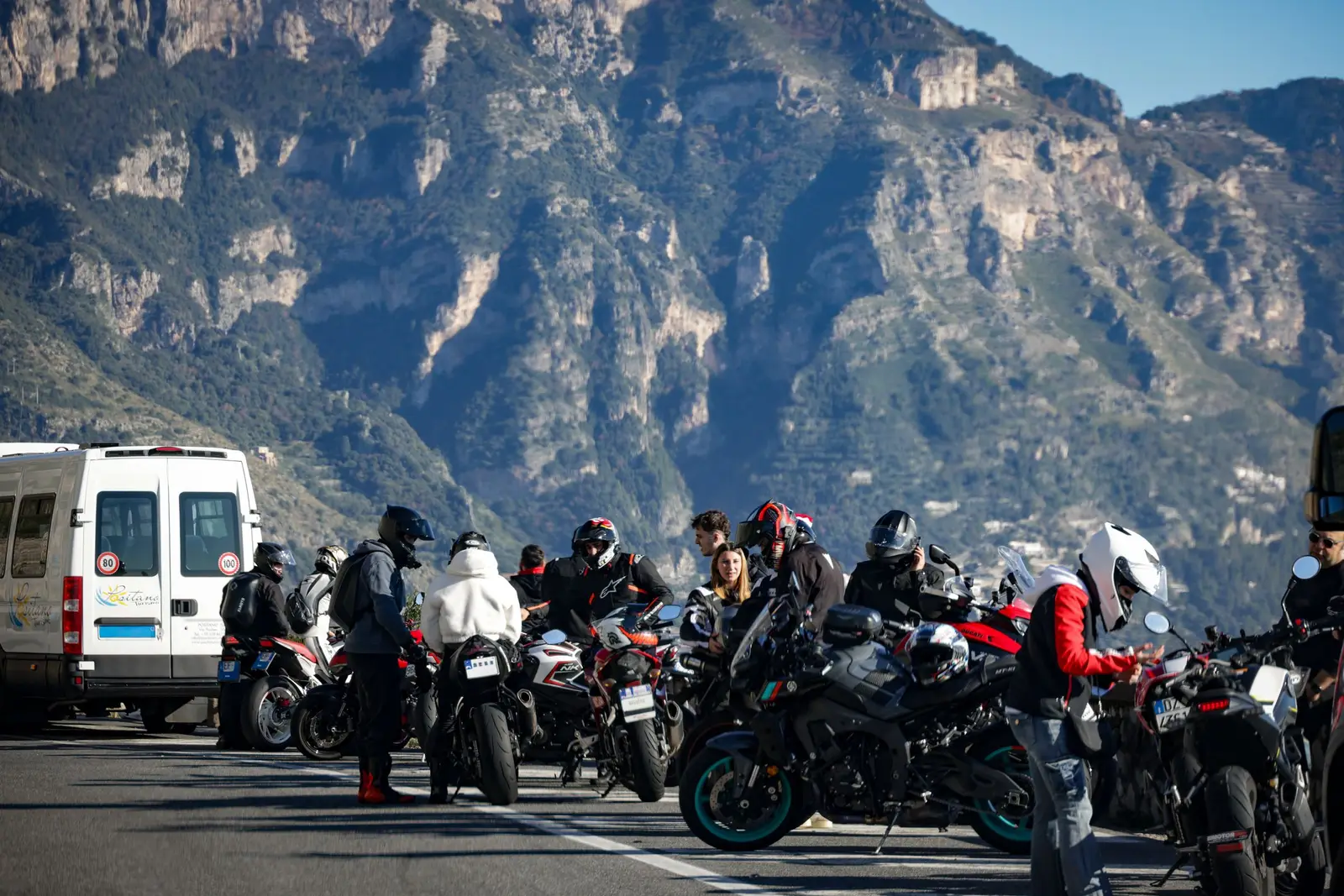 A motorcycle touring rider on the road