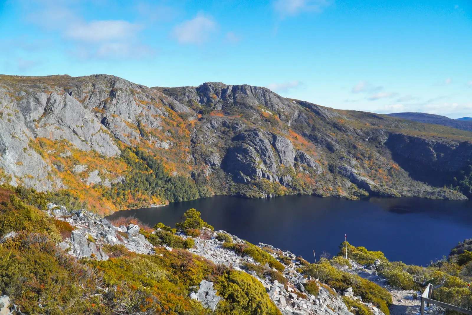 A Tasmanian lake and mountain landscape