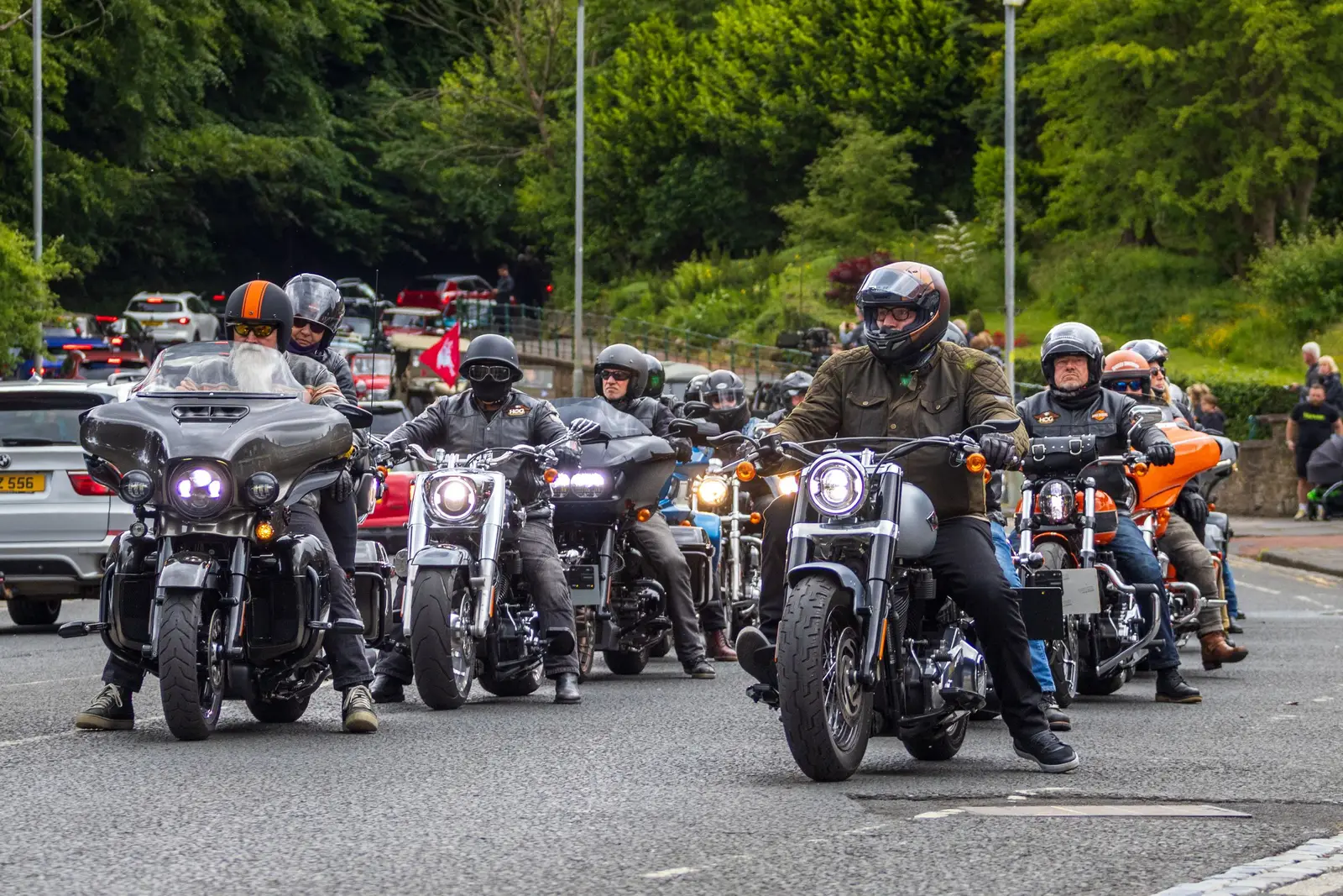 A group of riders on motorcycles