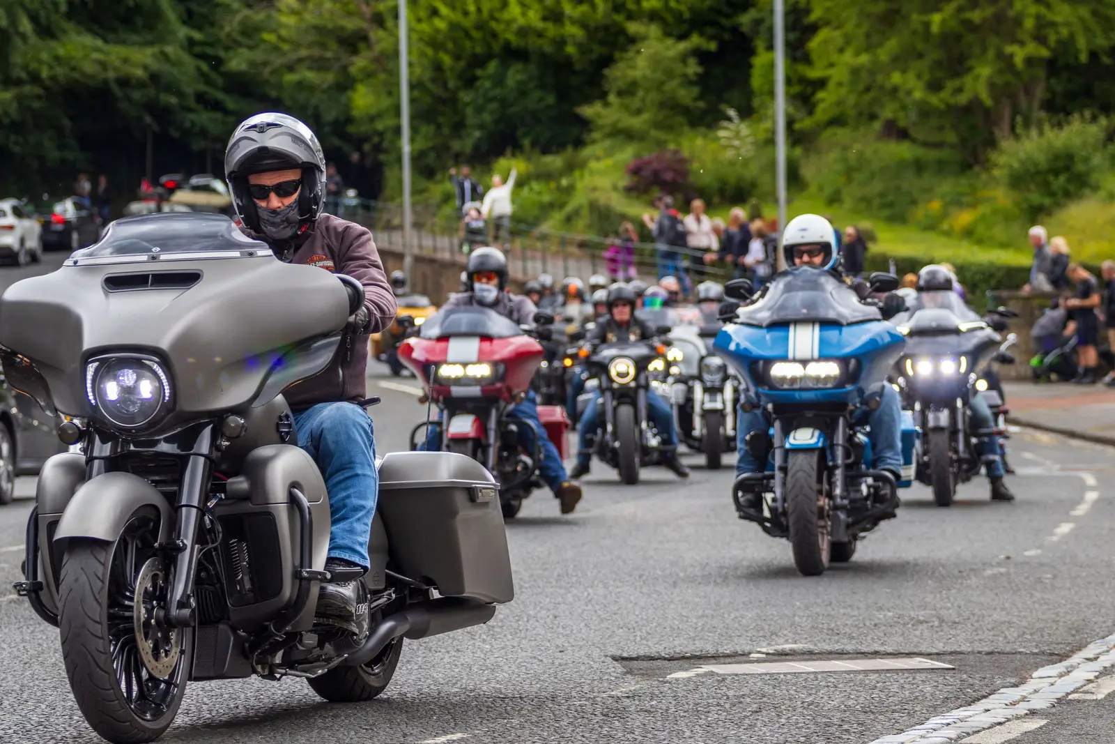 A group of riders on motorcycles
