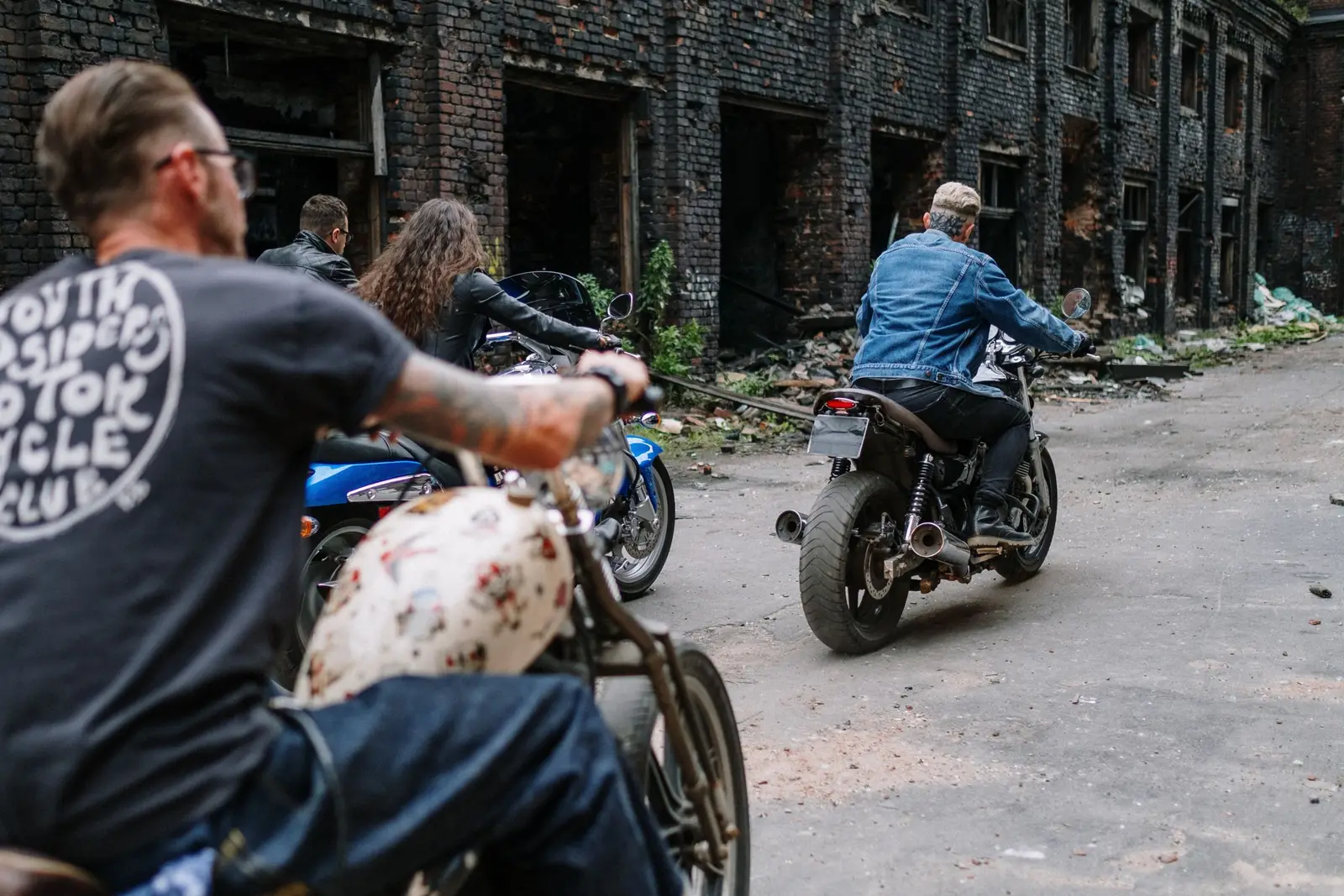 A group of riders on motorcycles
